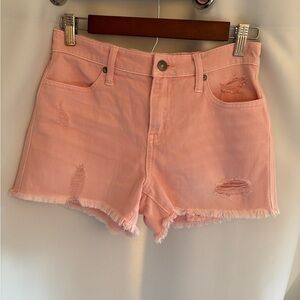 Aerie NWT: Lt. Pink Denim Distressed Women Shorts XS